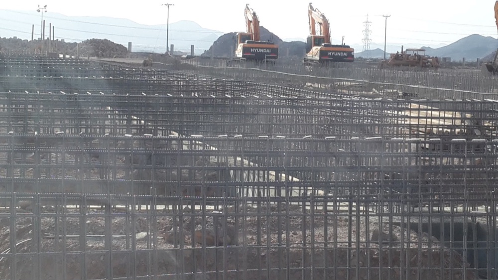 Earthworks in progress at the construction site